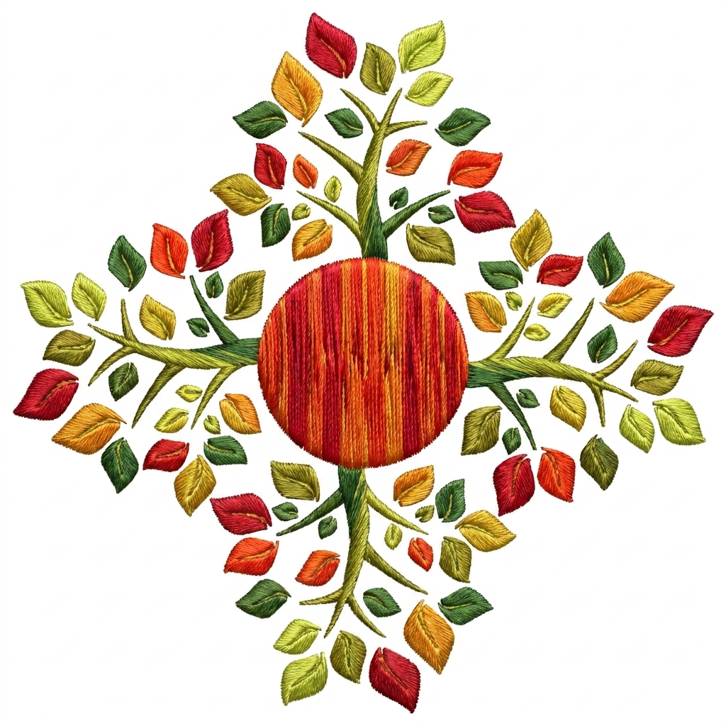 Leafy Tree in Phulkari style
