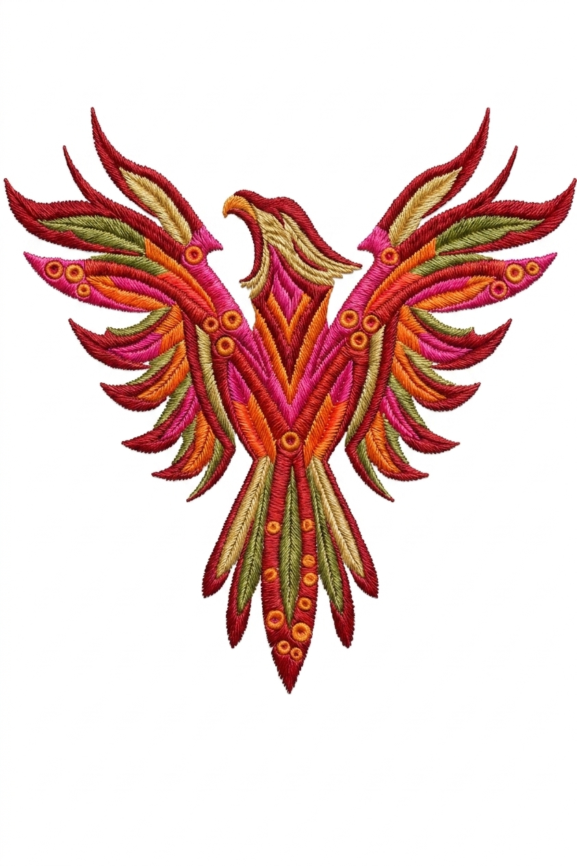 Phoenix in Phulkari style