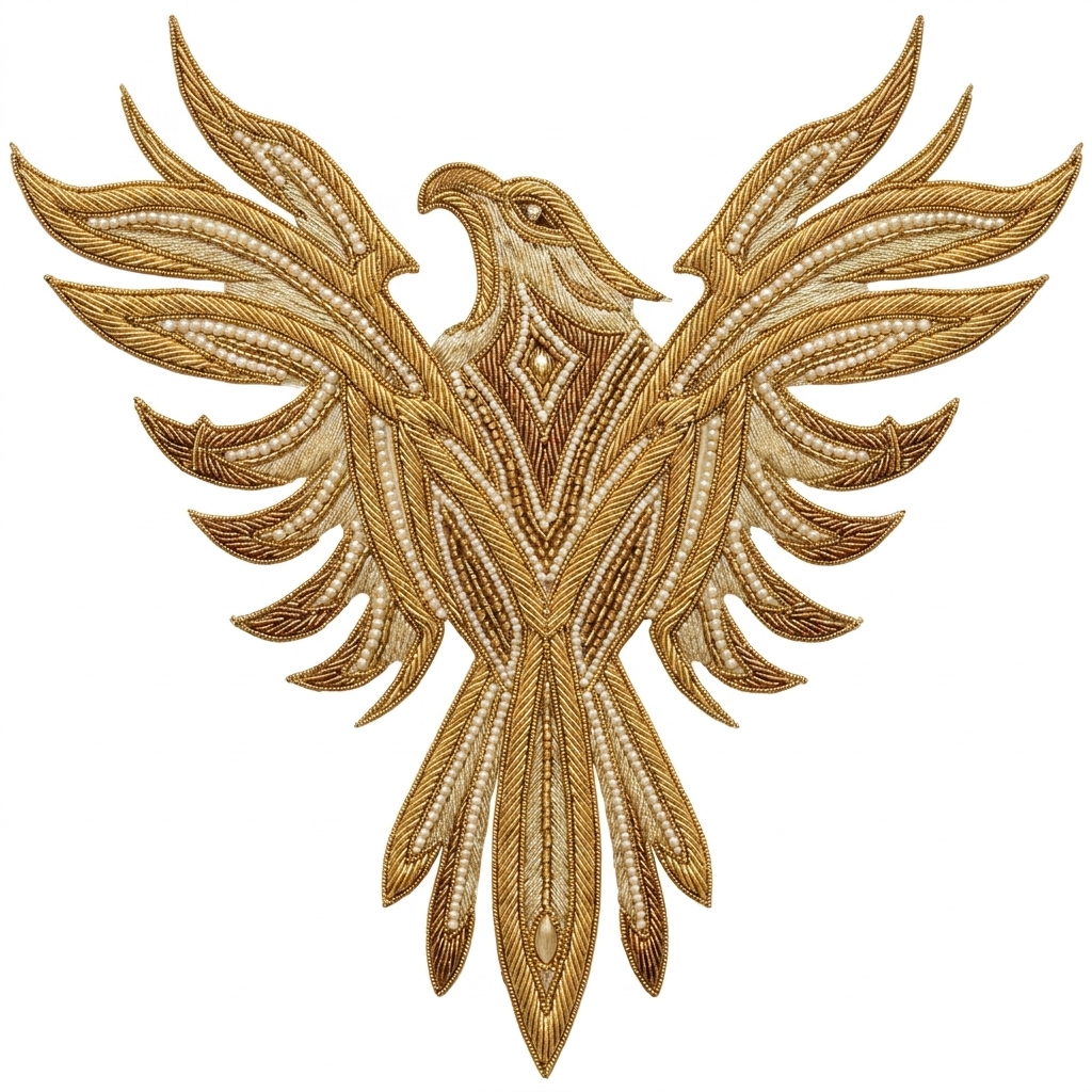 Phoenix in Zardozi style
